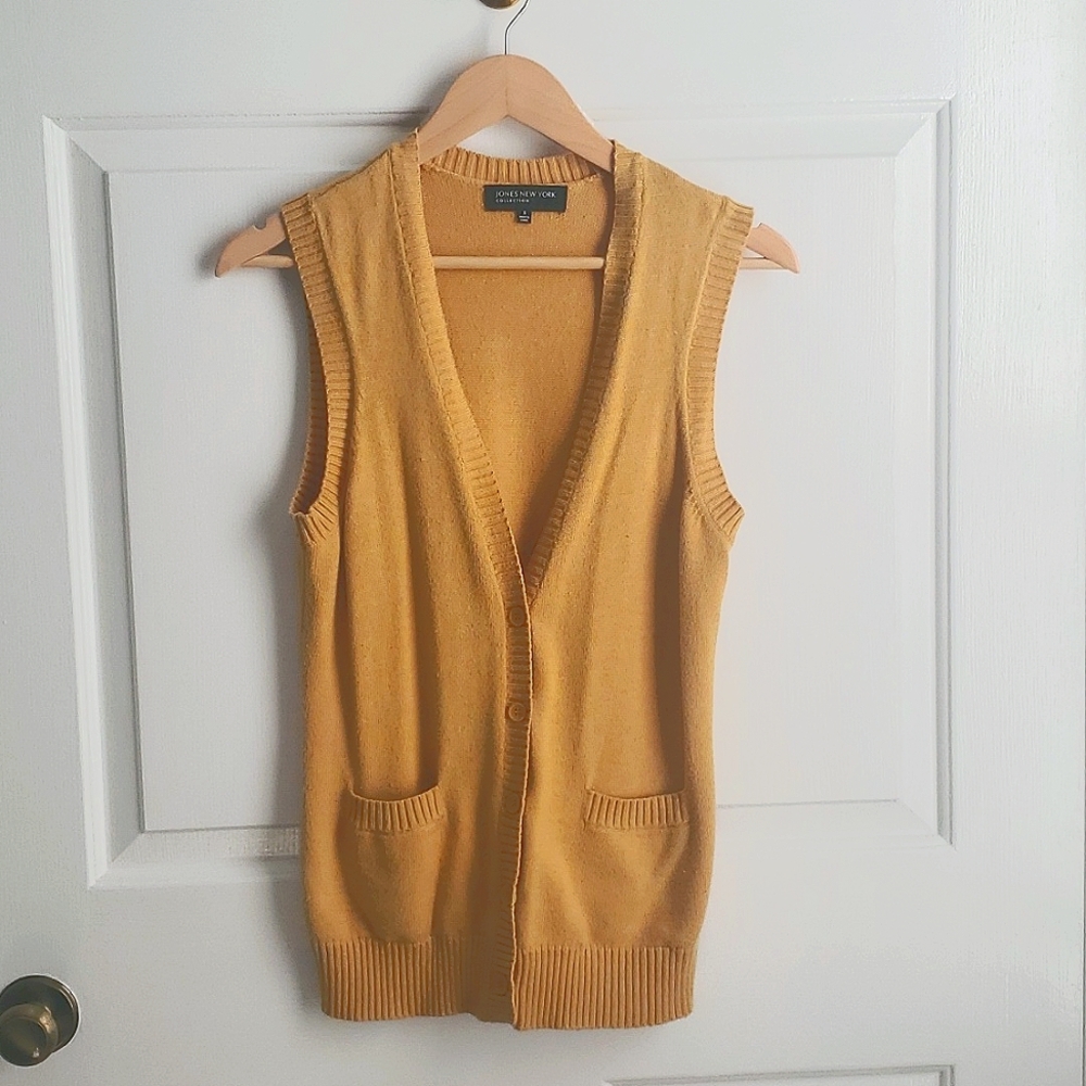 Jones New York Mustard Sweater Vest Size S